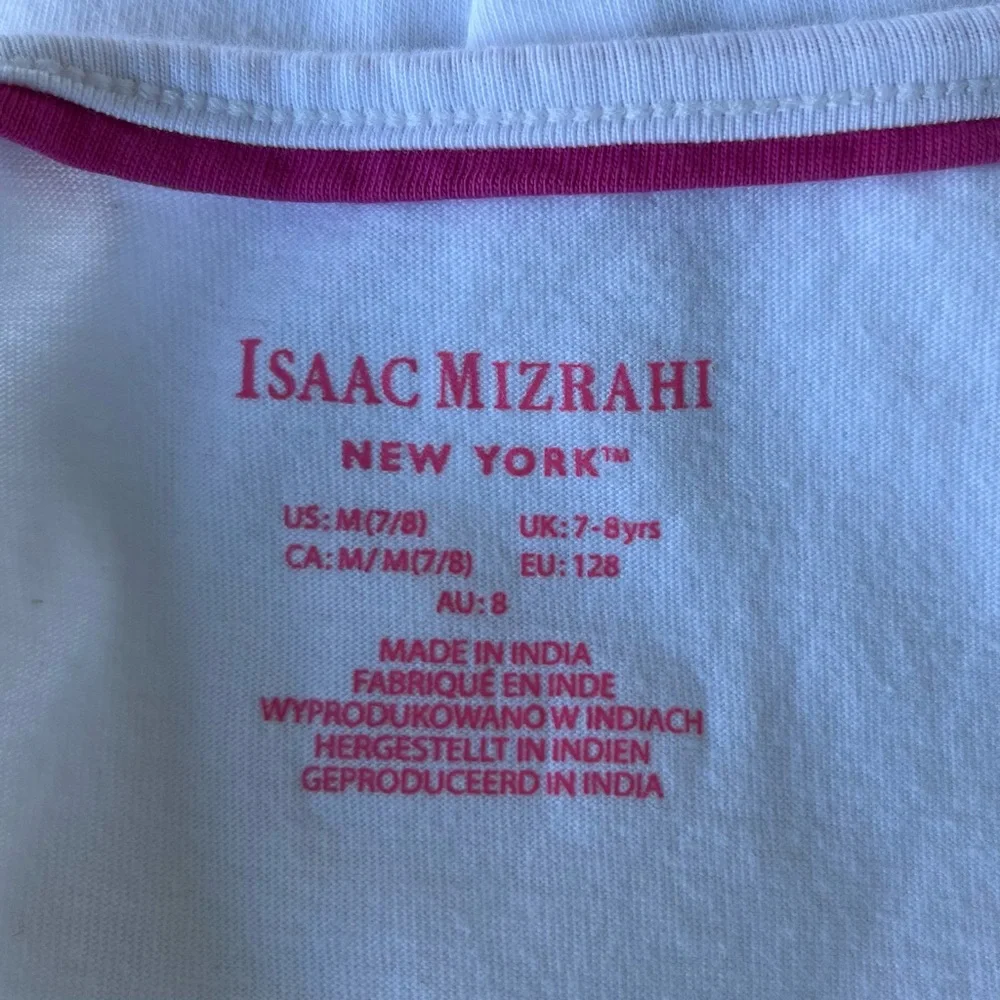 Isaac Mizrahi Tunic Length White Fairy Ruffled Hem Top. Size M 10/12
